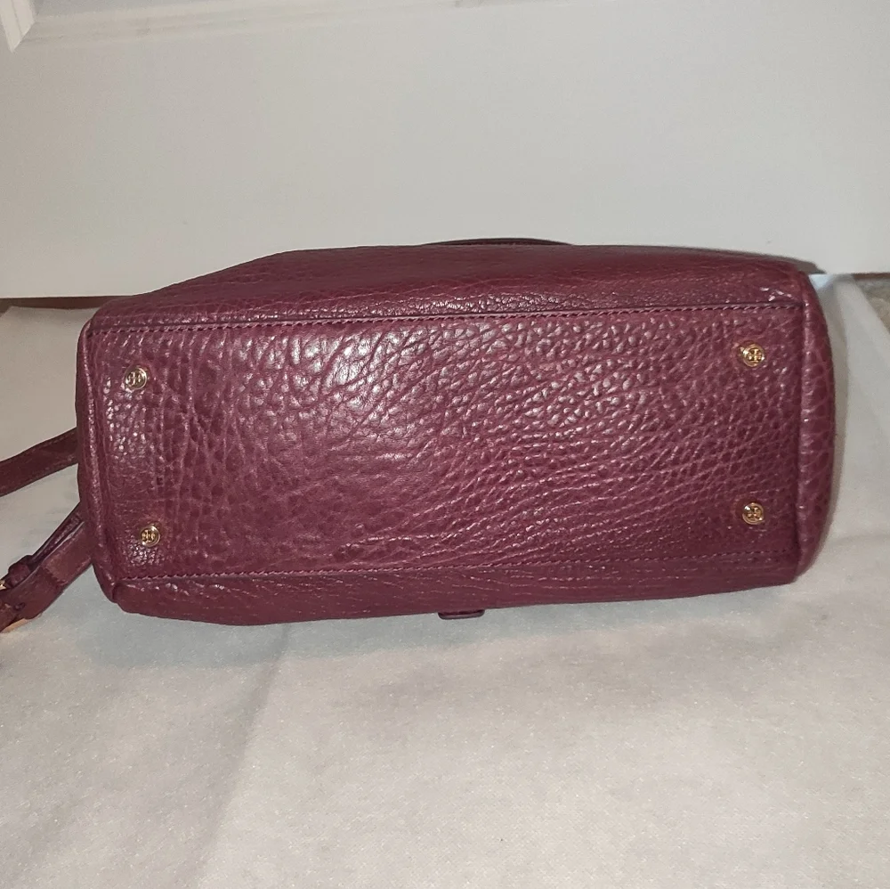 Tory Burch 797 Plum Leather Satchel